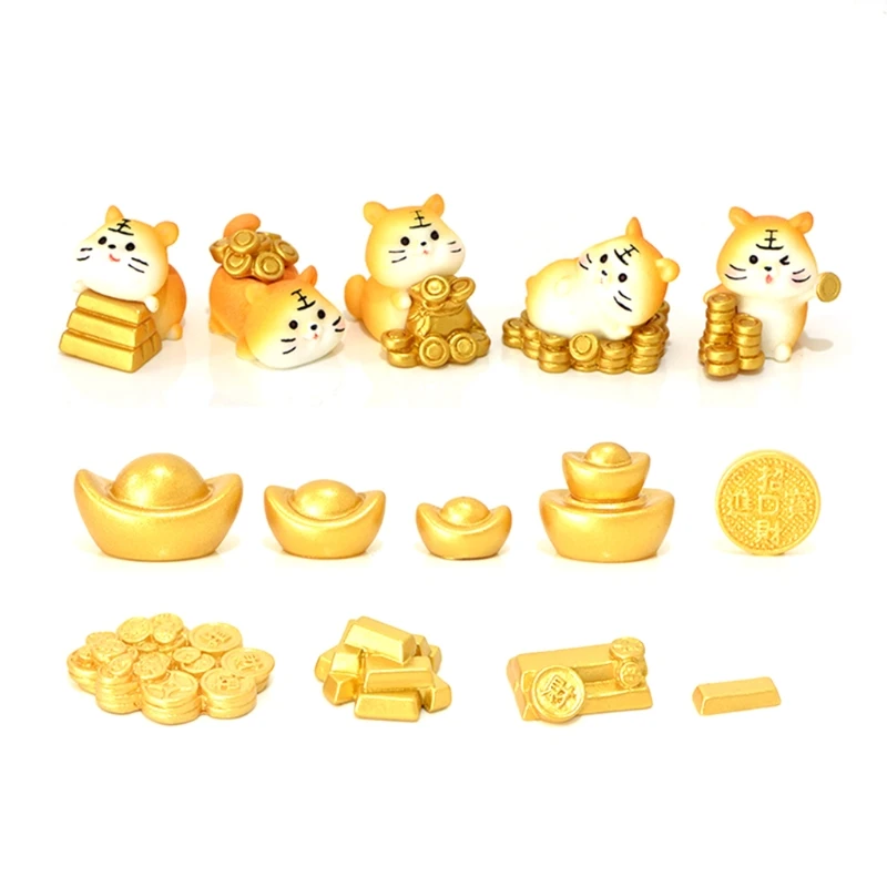 

Новогодняя садовая миниатюрная фигурка тигра для рабочего стола, декоративная статуя «сделай сам»