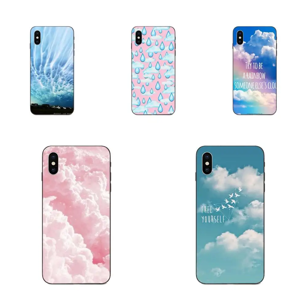 Белый облако на голубое небо мягкий TPU мобильный телефон для Apple iPhone 4 4S 5 5S SE 6 6S 7 8