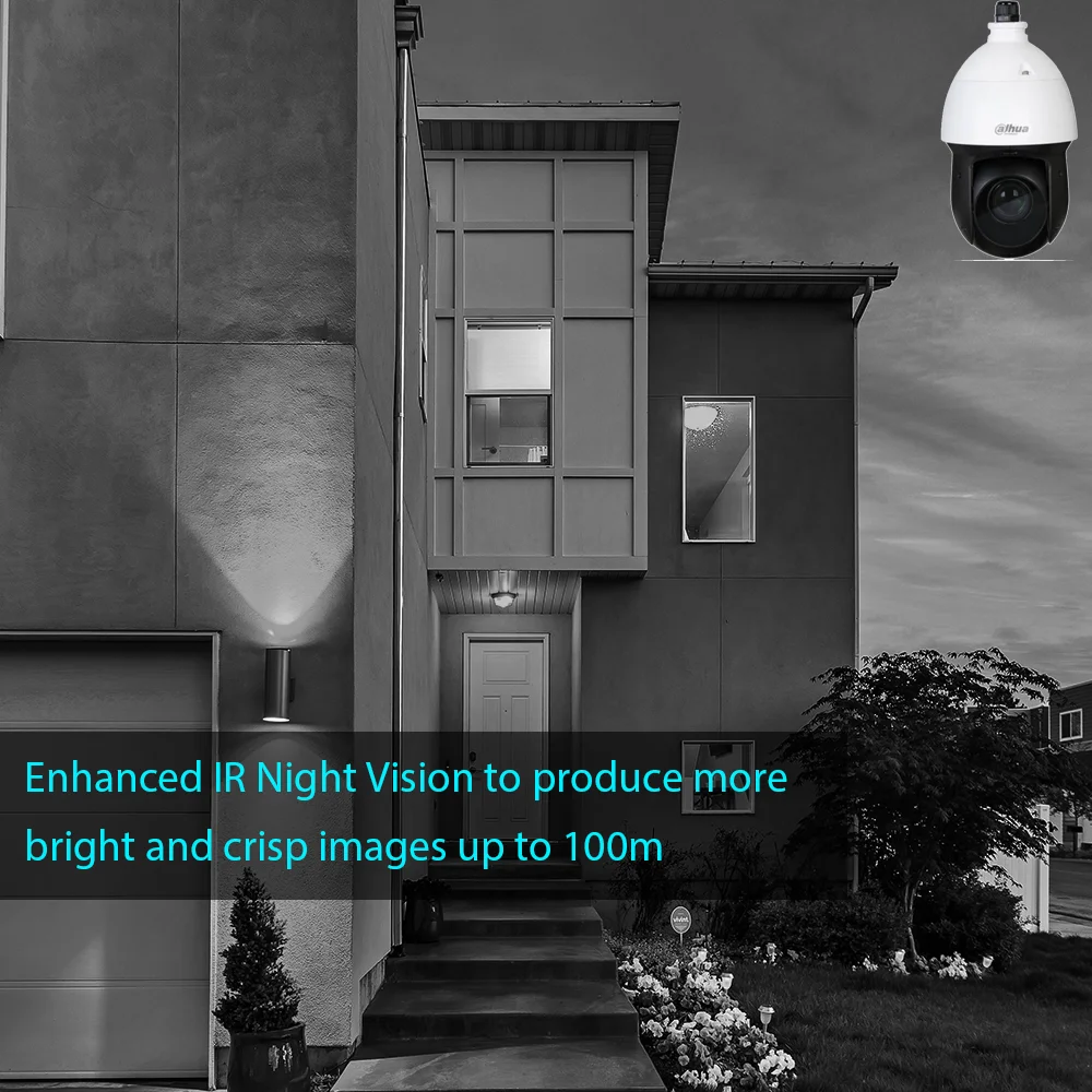 Dahua Security Protection 4MP 25x Zoom Starlight IR100m WizSense PTZ Camera Outdoor Webcam DH-SD49425XB-HNR Perimeter | Безопасность и