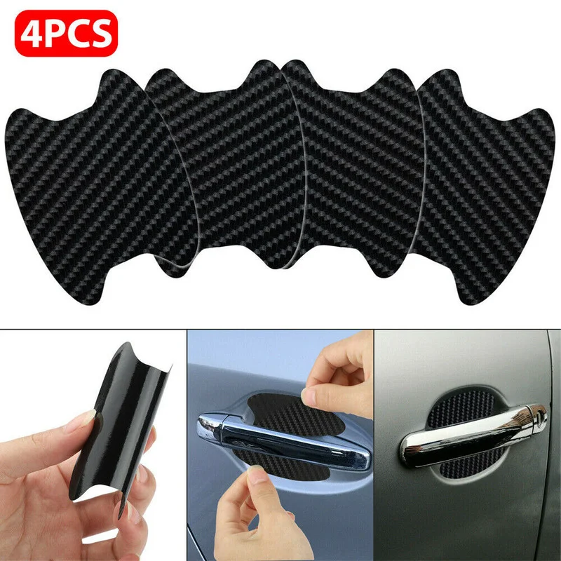 

4Pcs/Set Car Door Sticker Carbon Fiber Scratches Resistant Cover Auto Handle Protection Film Exterior Styling Accessories