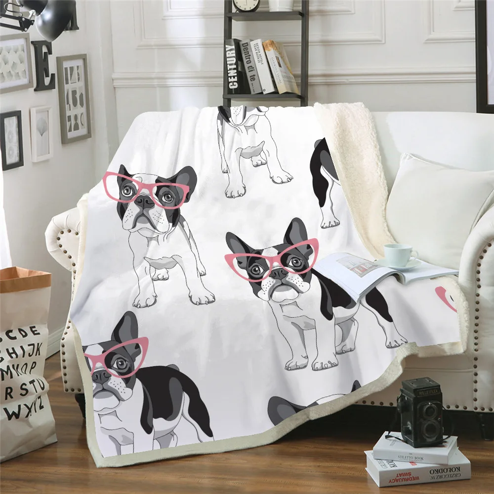 Мягкое зимнее теплое одеяло из полиэстера для щенков утолщенное Двухслойное