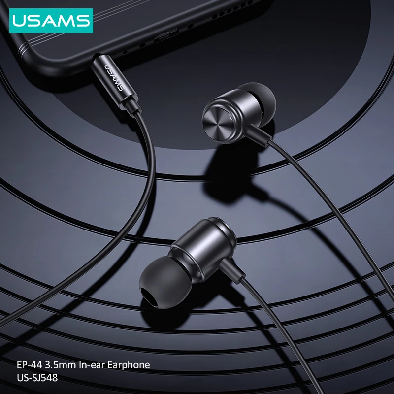 Наушники-вкладыши USAMS 3 5 мм проводные наушники микрофон для записи с регулятором