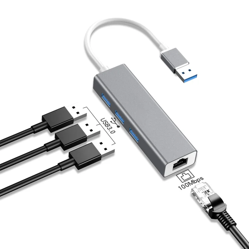 

USB 3,0 к USB RJ45 Ethernet концентратор сетевой адаптер Lan Компьютерные аксессуары 1 с 4 концентраторами для Windows 8/7/10