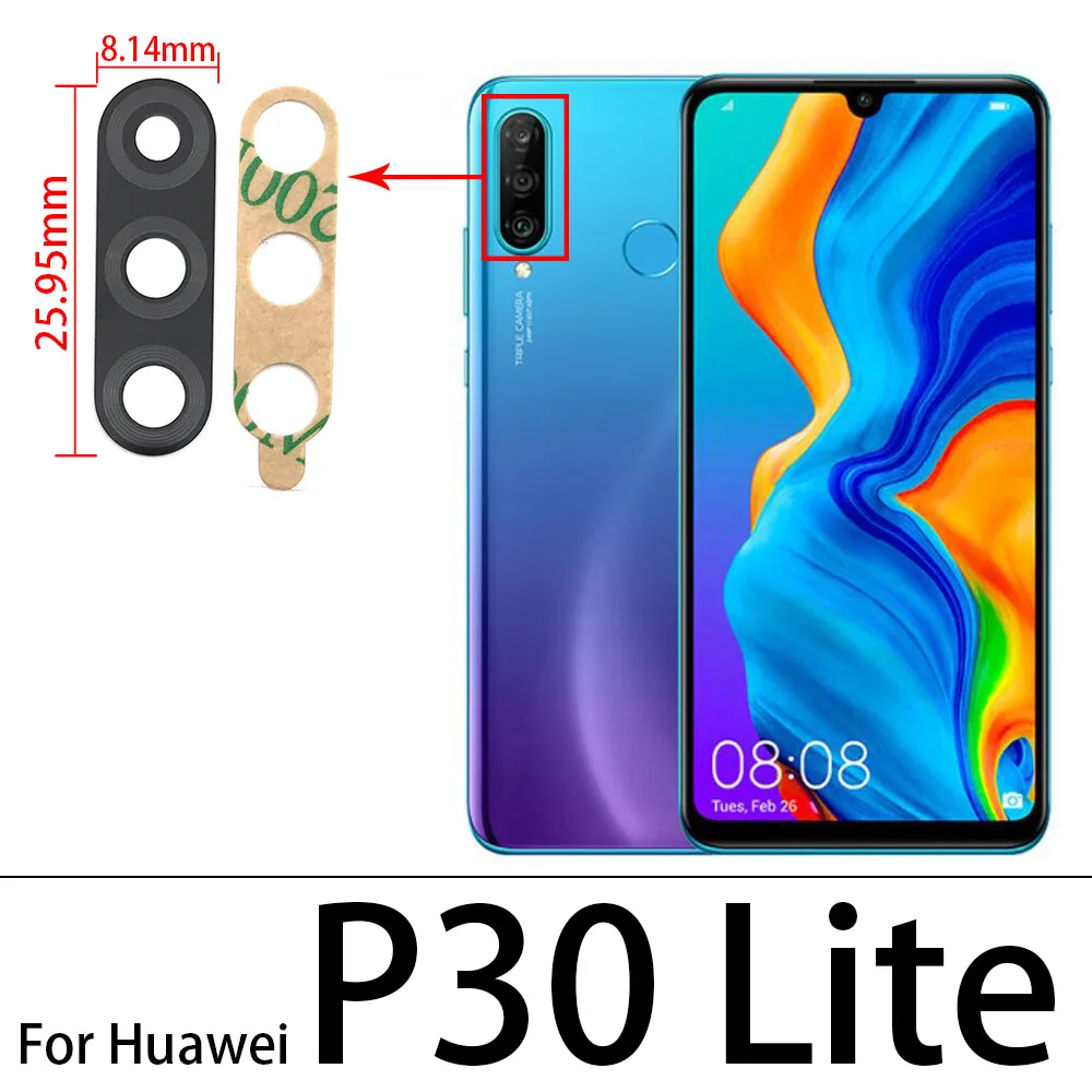 50Pcs/Lot Rear Back Camera Glass Lens Cover with Ahesive Sticker For Huawei Honor 10 10i P30 Pro Lite | Мобильные телефоны и