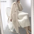 Пальто LUZUZI шерстяное женское, элегантное, винтажное, толстое, длинное, тонкое, кашемировое, Осень-зима 2020