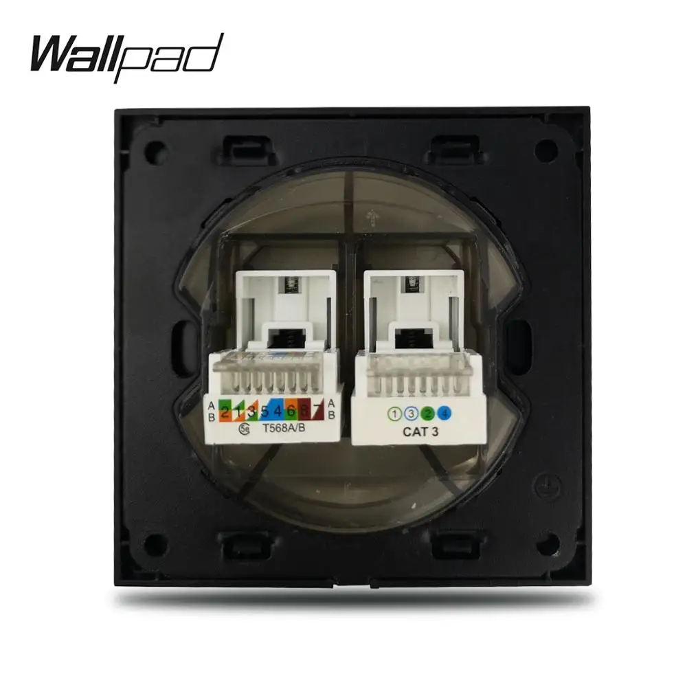 Розетка L6 из белого стекла для телефона RJ11 Data CAT6 Jack настенная розетка закаленного