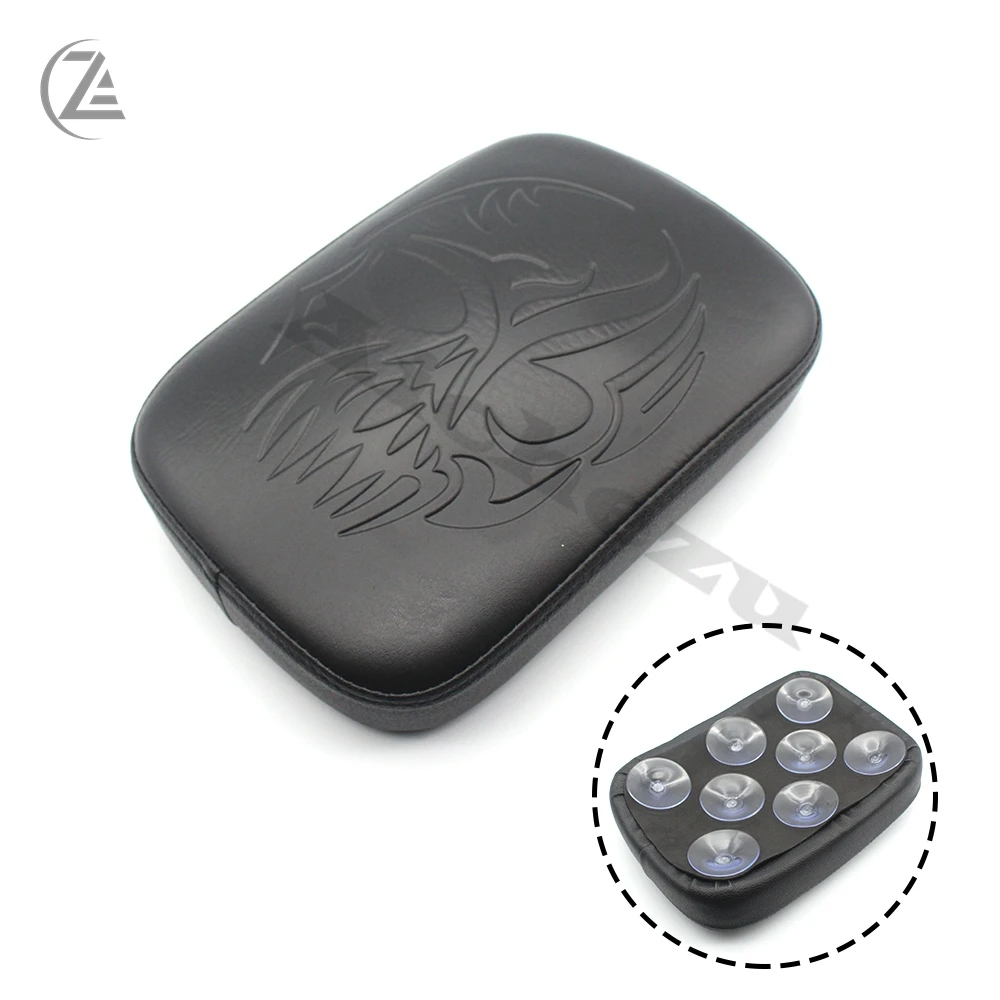 ACZ Motorcycle Multi Pattern Suction Cup Rear Pillion Passenger Pad Seat for Harley Davidson Bobber Chopper