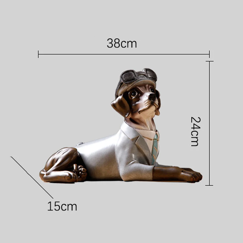 

Cute Vintage Resin Dog Statue Home Decor Crafts Creative Room Decoration Dog Desktop Ornament Animal Figurines Modern Sculpture