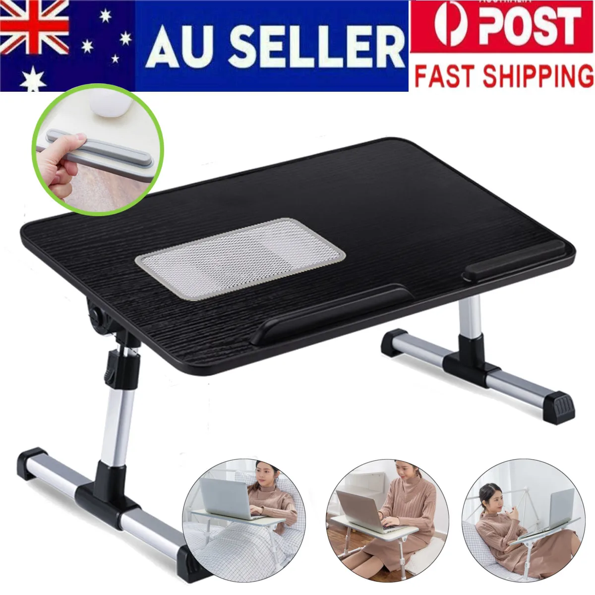 

Big Laptop Desk Stand Foldable Adjustable Laptop Bed Table Can be Lifted Standing 52*30cm Study Table For Home Office With fans