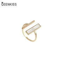 qeenkiss rg741 2022 fine jewelry wholesale fashion trendy woman girl birthday wedding gift open square aaa zircon 18kt gold ring