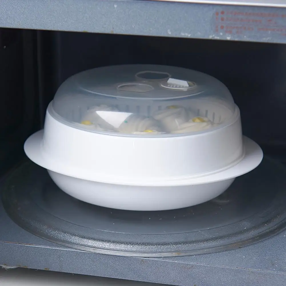 New Microwave Steamer with Fresh-keeping Cover Round environmental protection Oven Roaster Kitchen Tools Cooking | Дом и сад