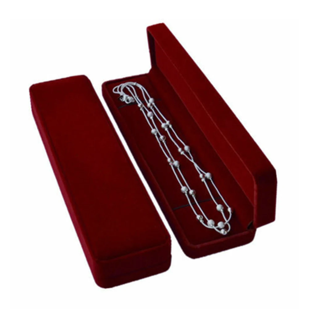 

Flannel Jewelry Necklace Bracelet High Quality Box Gift Package Finishing Storage Organizer 22.5*5.4*3.5