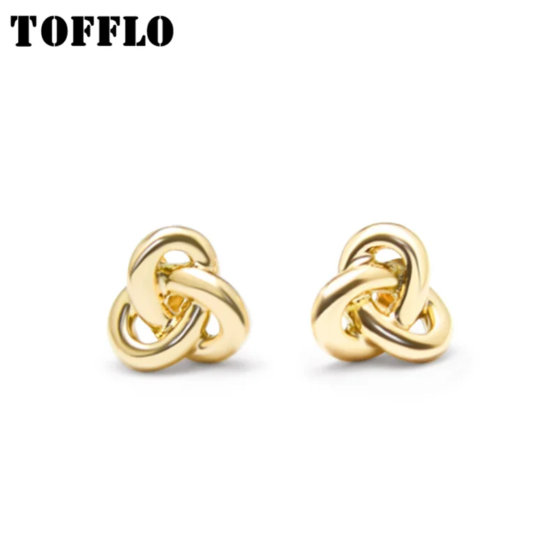

TOFFLO Stainless Steel Knotting Earrings Flower Earrings Women's Fashion Jewelry BSF180