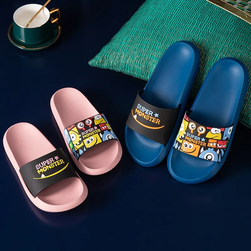 

Summer Beach Slides Cartoon Animal Home Indoor Thick Soled Sandals Ladies Couples Non-slip Shoes Flip Flops Women Men Slippers