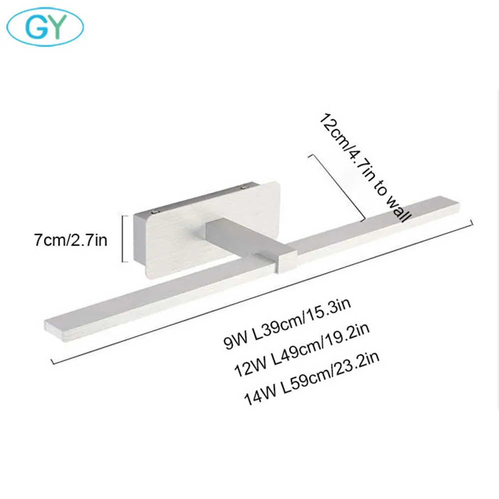 Светодиодный зеркальный светильник водонепроницаемый современный акриловый
