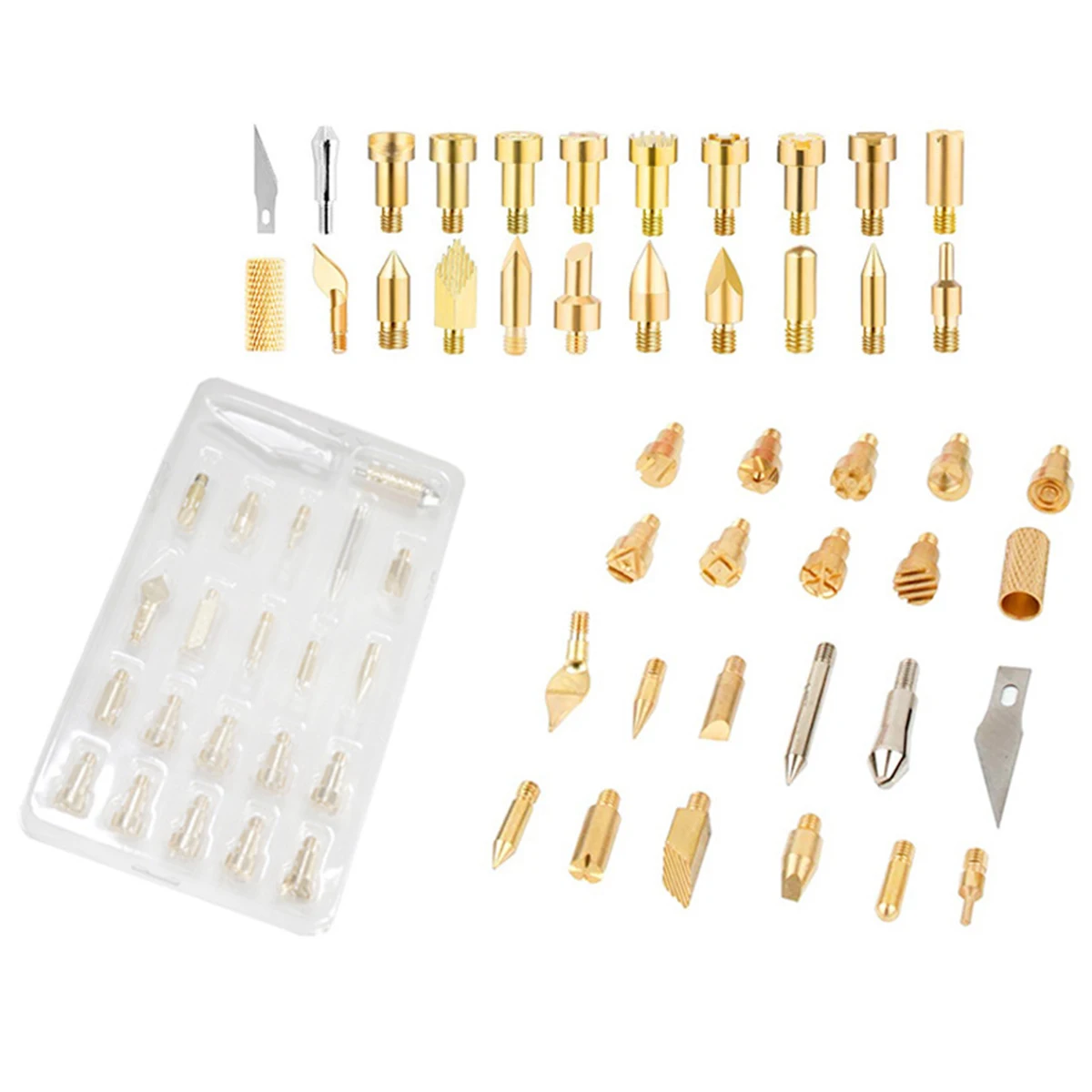 

ANENG 22pcs Tips Stencil Soldering Iron Tip Works with 30-60W wood burning pen For Pyrography Woodworking Carving Tool