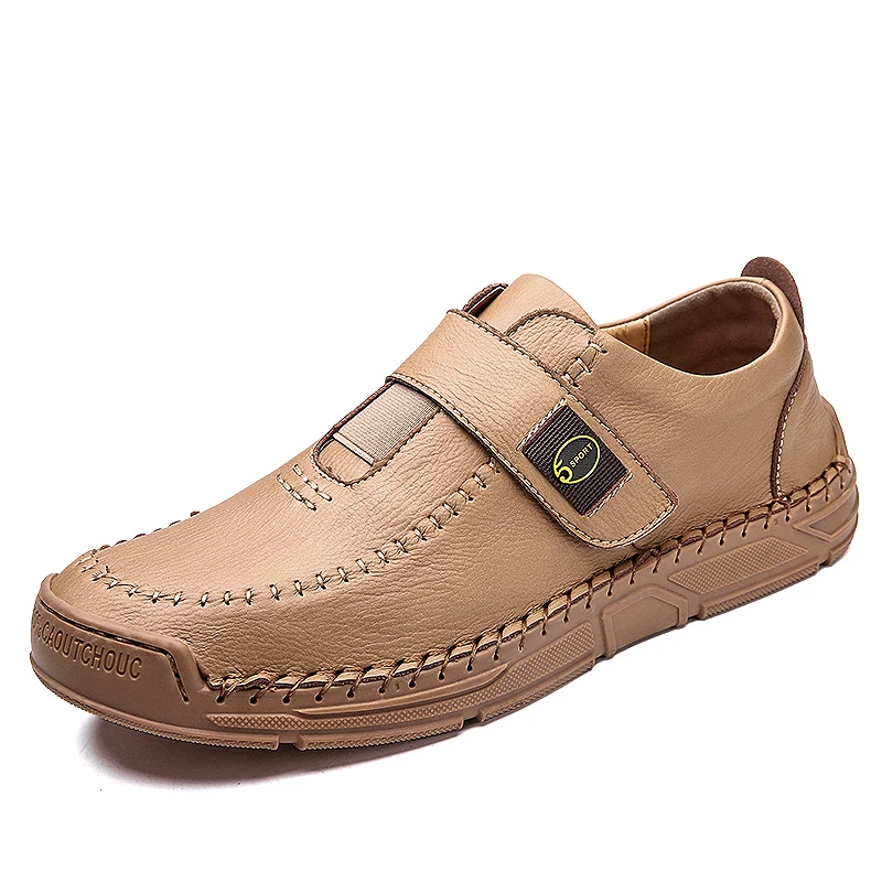 

Man New Spring Autumn Fashion Hand-sewn Casual Shoes Hombre Comfy Trendy Leather Casual Shoe Male British Leisure Driving Shoes