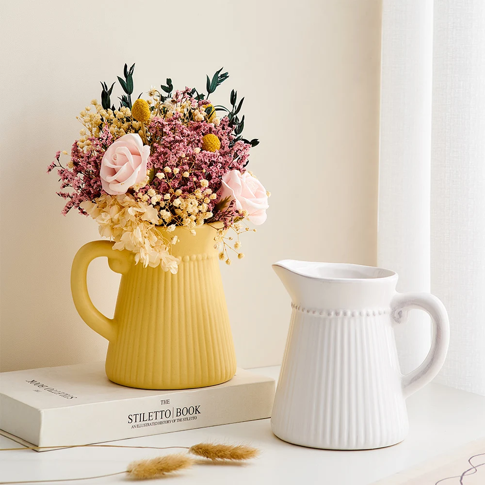 

Ceramic Vase Home Decor Cup Flower Vase Plant Pots Decorative Living Room Decor Desk Vase Decoration Household Garden Decor