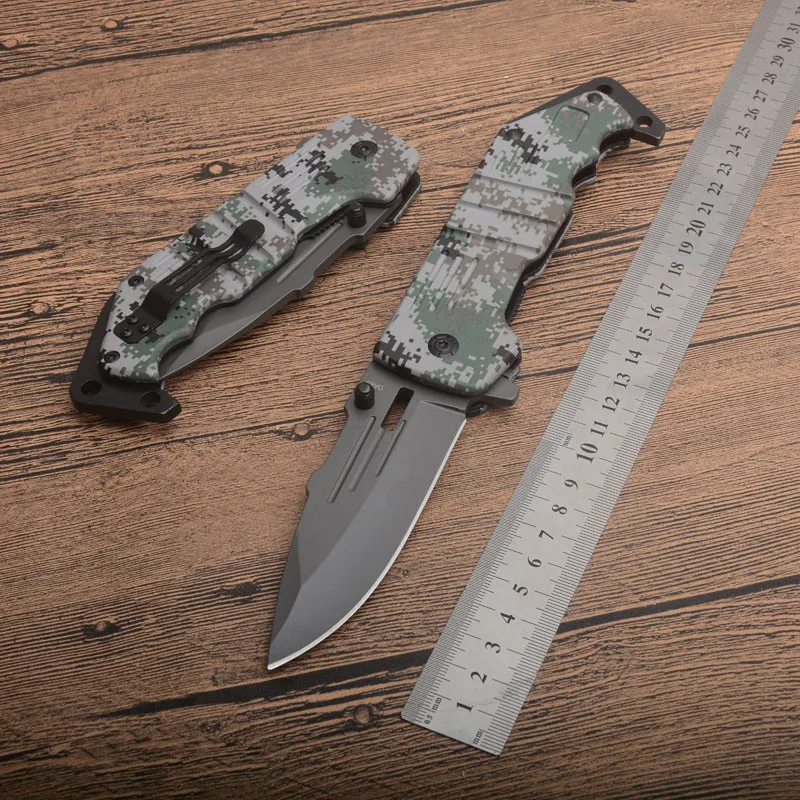 

Camouflage Folding Knife 8Cr13MOV Blade Aluminium Handle Camping Hunting Knives Outdoor Survival EDC Tool