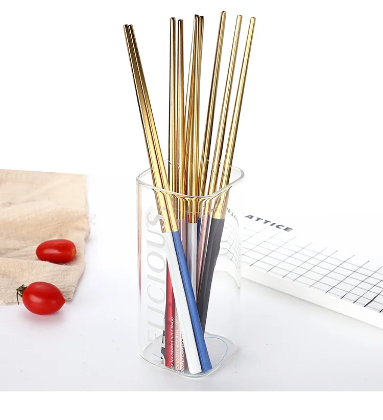 5Pair Chopsticks Stainless Steel Titanize Chinese Gold chopsitcks Set Chop Sticks Used For Sushi Dinnerware QA 143 | Дом и сад