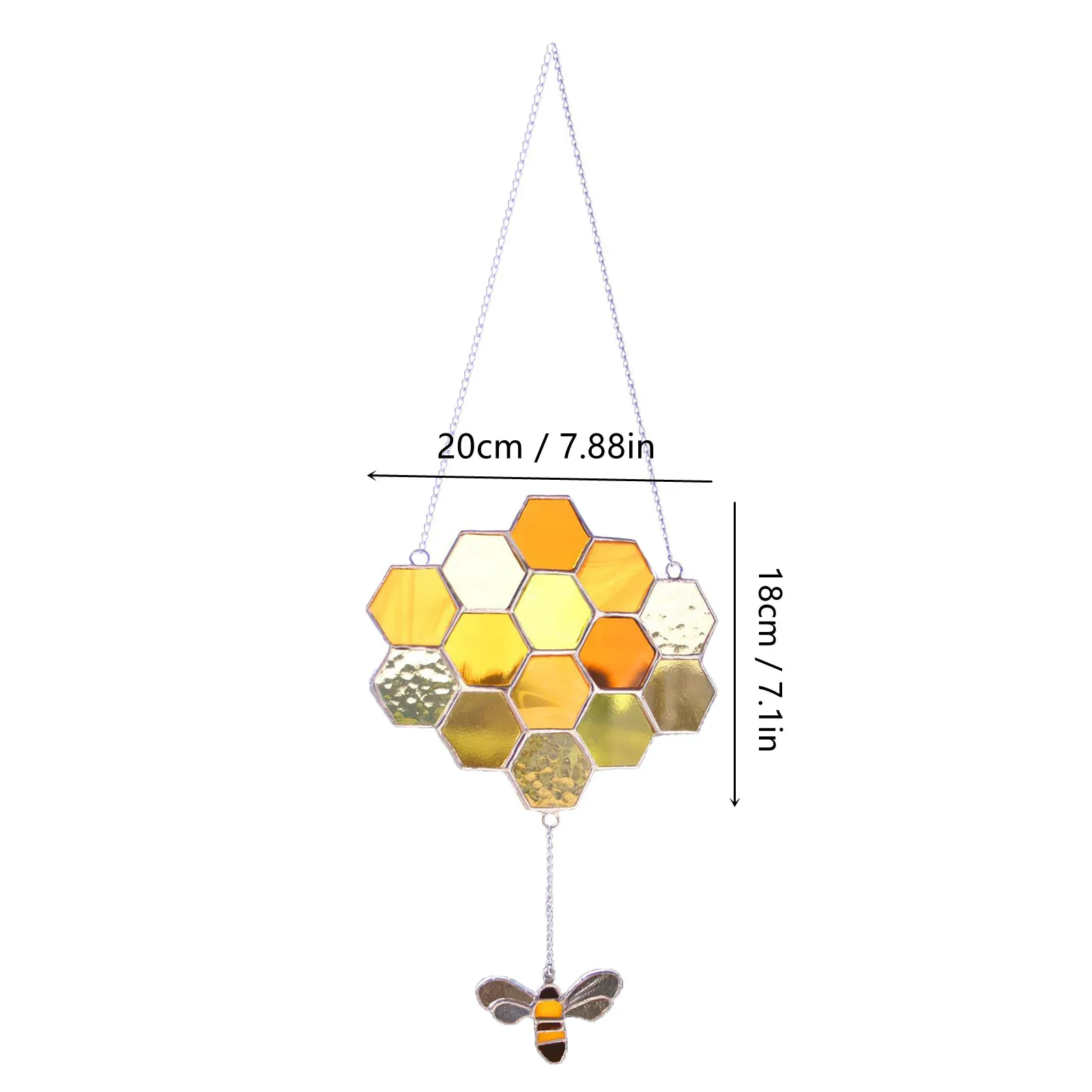

Stain Acrylic Honeycomb Suncatcher Window Hanging Decor With A Honey Bee Chain Home Decoration Accessories Decoracion Salon