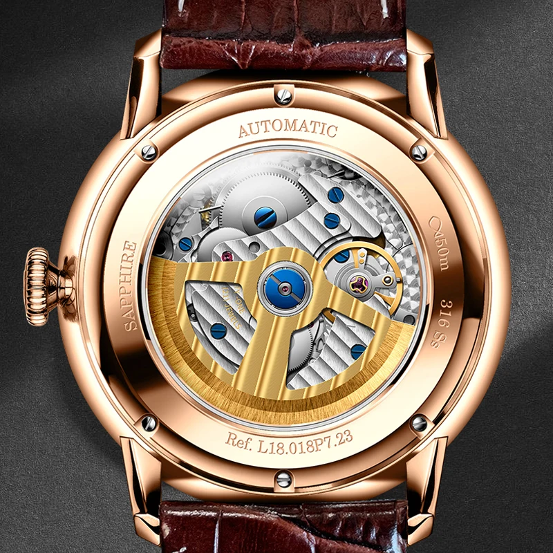 Часы Мужские автоматические механические водонепроницаемые 50 м | Наручные часы