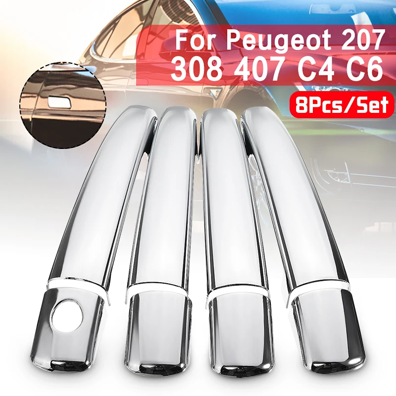Хромированная накладка на дверную ручку для Peugeot 2008 2010 207 308 407 CitroenC4 C6 C4 PICASSO