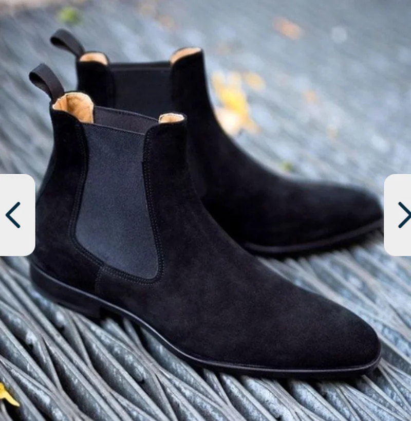 

Newest Men Shoes High Qualtiy Suede Leather Slip-on Dress British Style Classic Casual Chelsea Boots Zapatos De Hombre HE132