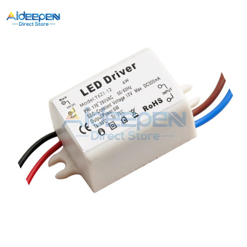 DC 12V 6 Вт 10 Вт 12 Вт, 18 Вт, 30 Вт, 40 Вт, 50/60Hz Светодиодный драйвер Трансформатор высокое качество Питание адаптер для Светодиодный светильник Светодиодные ленты светильники - Цвет: 12V 6W