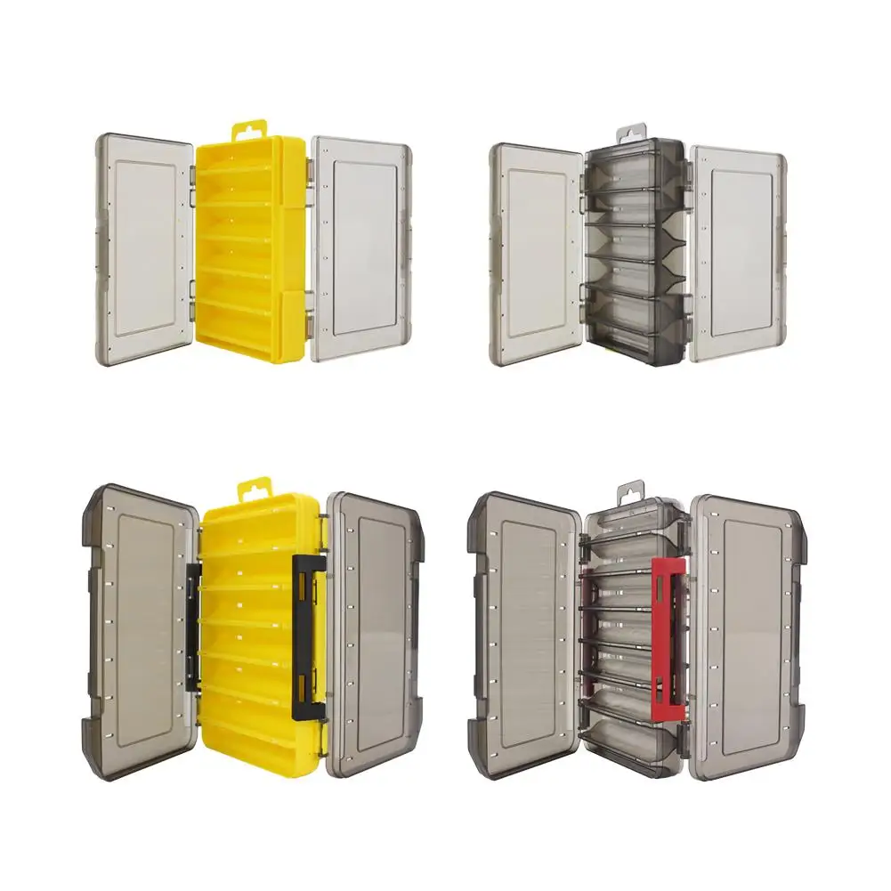 

Double Sided Fishing Tackle Box 12 14 Compartments Lure Hook Storage Box Fishing Plastic Storage Case Accessories Tools Parts
