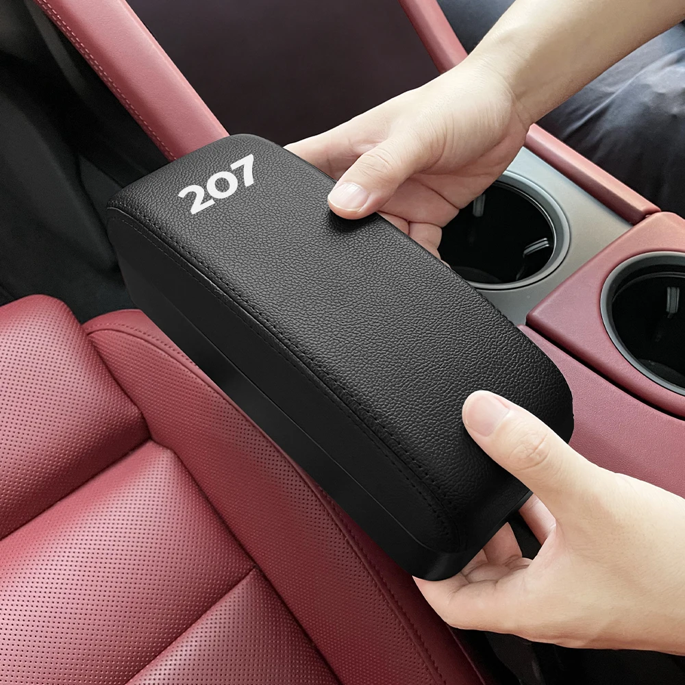 Цена Органайзер для автомобильного подлокотника, коробка для подлокотников, подушка для поддержки локтя для Peugeot 206, 207, 208, 307, 308, 407, 2008, 3008, 5008, RCZ, ав...