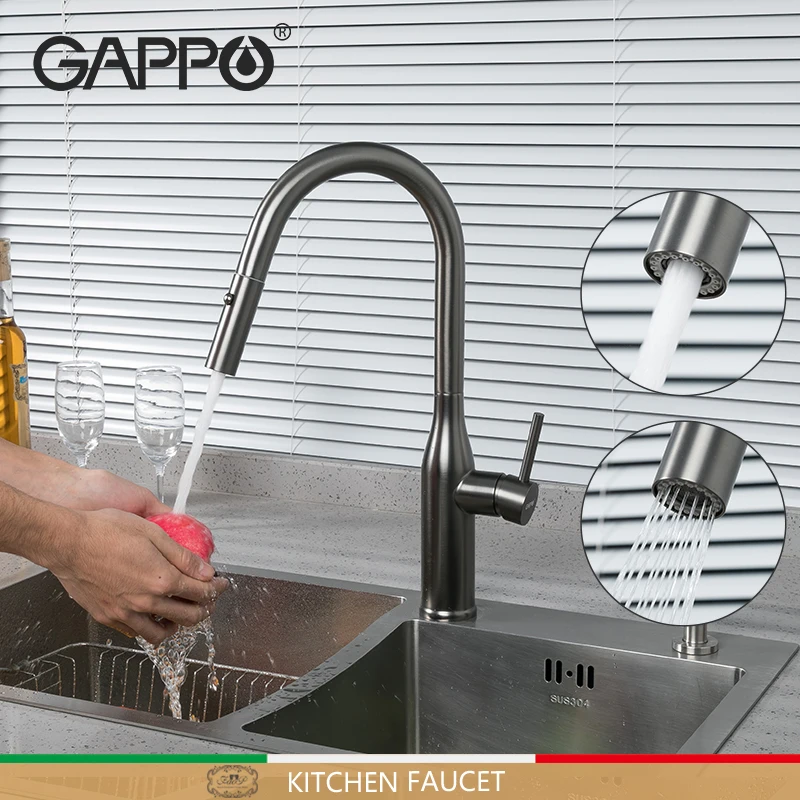 

GAPPO Pull Out Kitchen Faucet Sink Tap Water Mixer Crane Waterfall Kitchen Hot and Cold Mixer Faucet Tap G4398-41