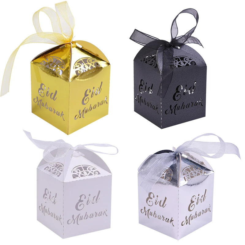 5*5*7 см Eid Подарочная бумажная коробка DIY письмо ИД Мубарак Упаковка конфет коробки