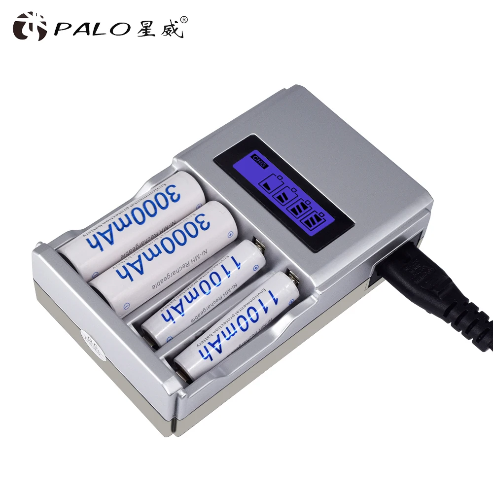 Зарядное устройство PALO для аккумуляторов AA AAA зарядное aaa умное быстрое с ЖК
