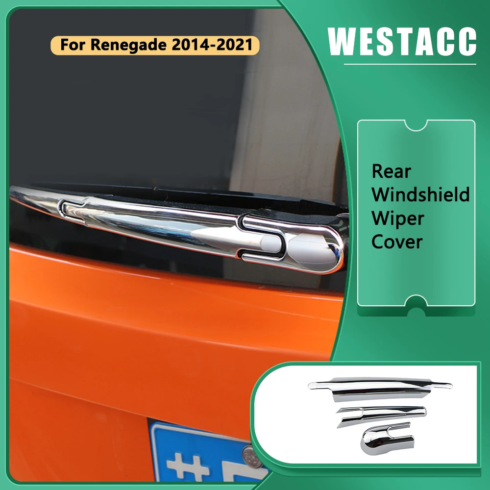 

3Pcs Car Rear Windshield Window Wipers Cover Protective Sticker Trim for Jeep Renegade 2014 - 2021 Accessories