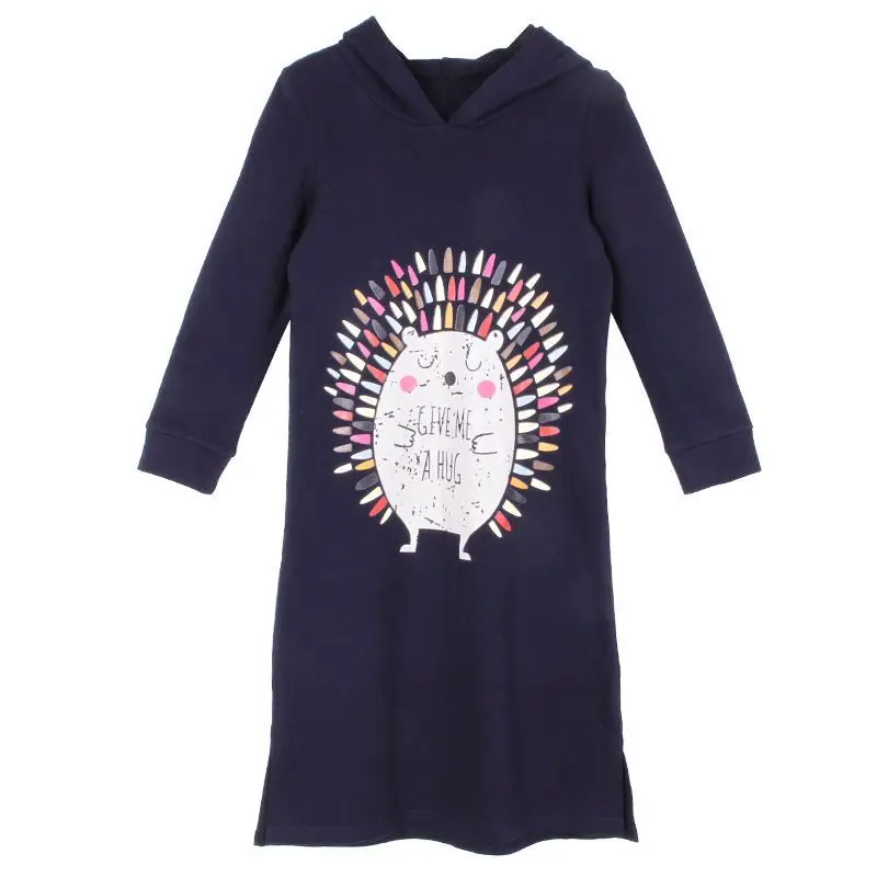 Платье для девочек осенне-зимнее платье Подростковая толстовка с длинными