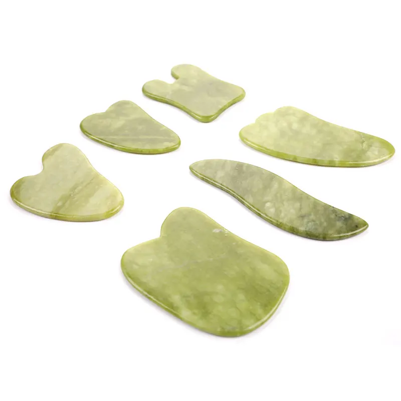 

Green Natural Jade Guasha Scrapping Plate Gua Sha Massager Face Meridian Scrapping Plate Piece Massage Tools Arm Massage Tool