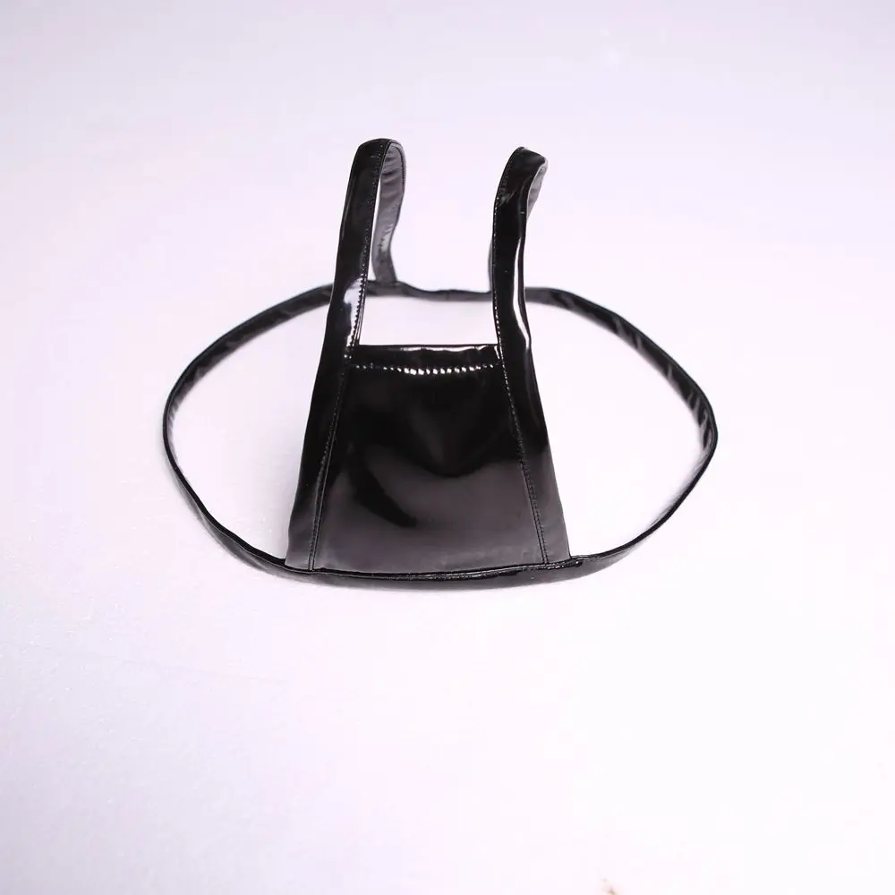 Women Lady Sexy Shorts Hollow Out Briefs Open Crotch Faux Leather Glossy Stylish