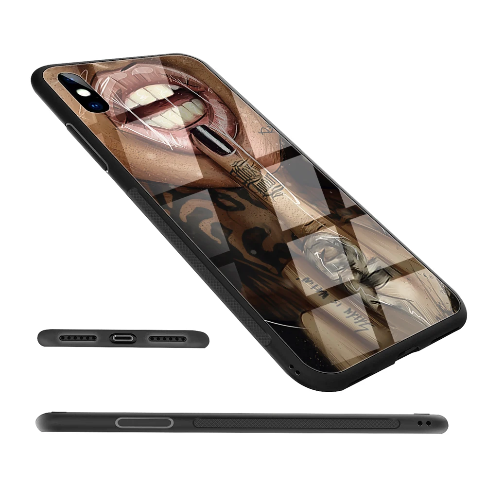 96W Sleeve Tattoo Girl Glass Case for Xiaomi 8 Lite 9 A1 A2 5X 6X F1 Redmi 4X 6A Note 5 6 7 Pro |