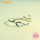 Женские кольца с рогами Trusta, милые кольца из 100% стерлингового серебра 925 пробы, размер 5, 6, 7, прекрасный подарок для девочек и детей, DS333