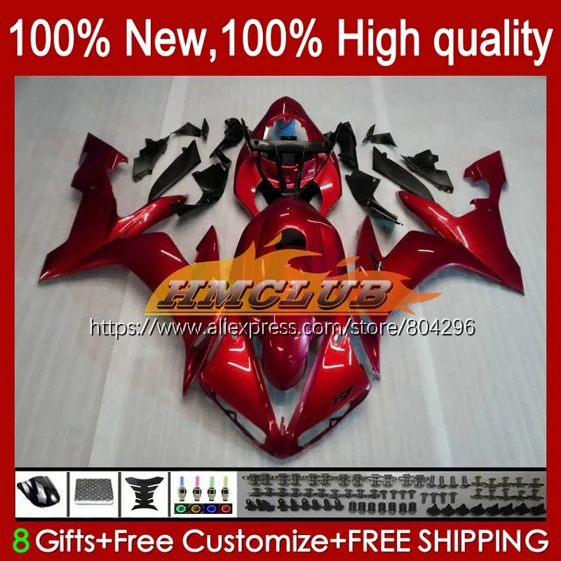 Корпус для YAMAHA YZF R 1 1000 CC 1000CC YZFR1 61No.7 R1 04 05 06 YZF1000 2004 жемчужно Красный горячий 2005 2006