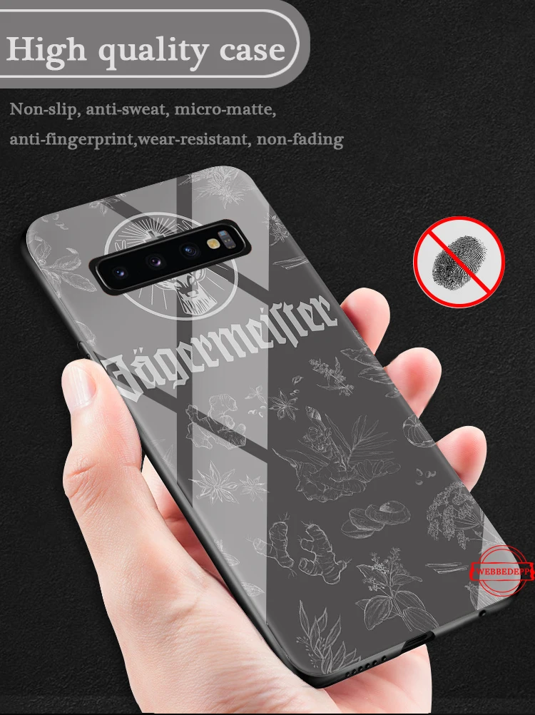 Логотип ЕГЕРМЕЙСТЕР Стекло чехол для samsung S7 край S8 S9 S10 плюс A10 A20 A30 A40 A50 A60 A70 Note 8, 9, 10