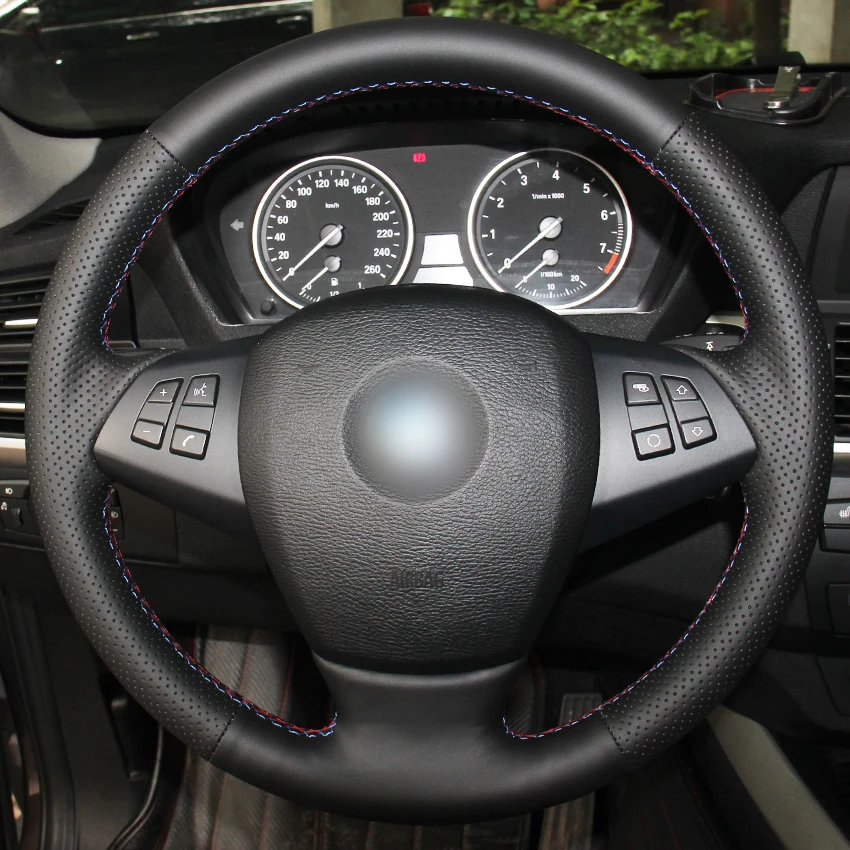 DIY Car Accessories Black Artificial Leather Comfortable Steering Wheel Cover for BMW E70 X5 2008 2009 2010 2011 2012 2013 | Автомобили и