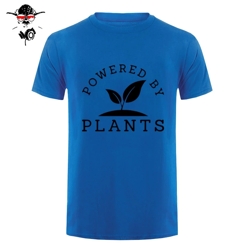 Мужские и женские футболки Power By Plants летние унисекс для вегетарианцев Забавные