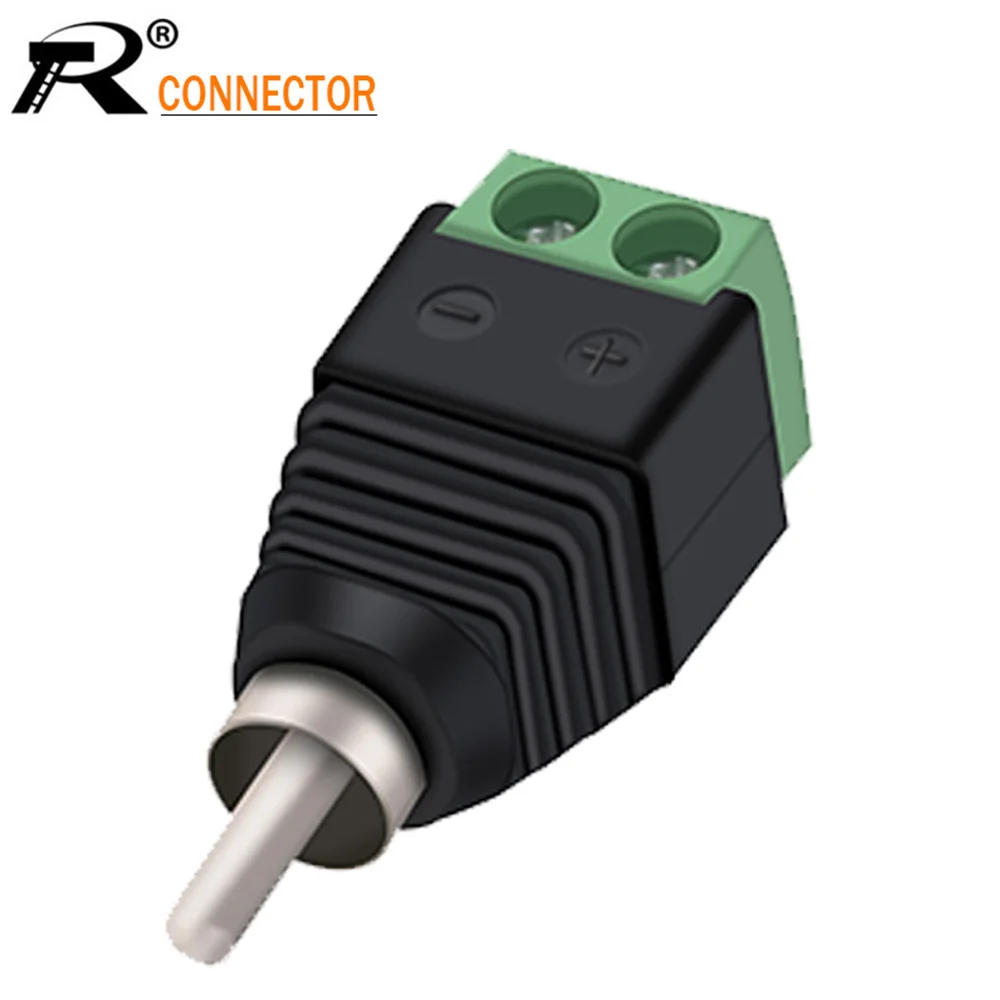

R Connector 1pc CCTV Phono RCA Male Plug TO AV Terminal Connector Video AV Balun International Standard