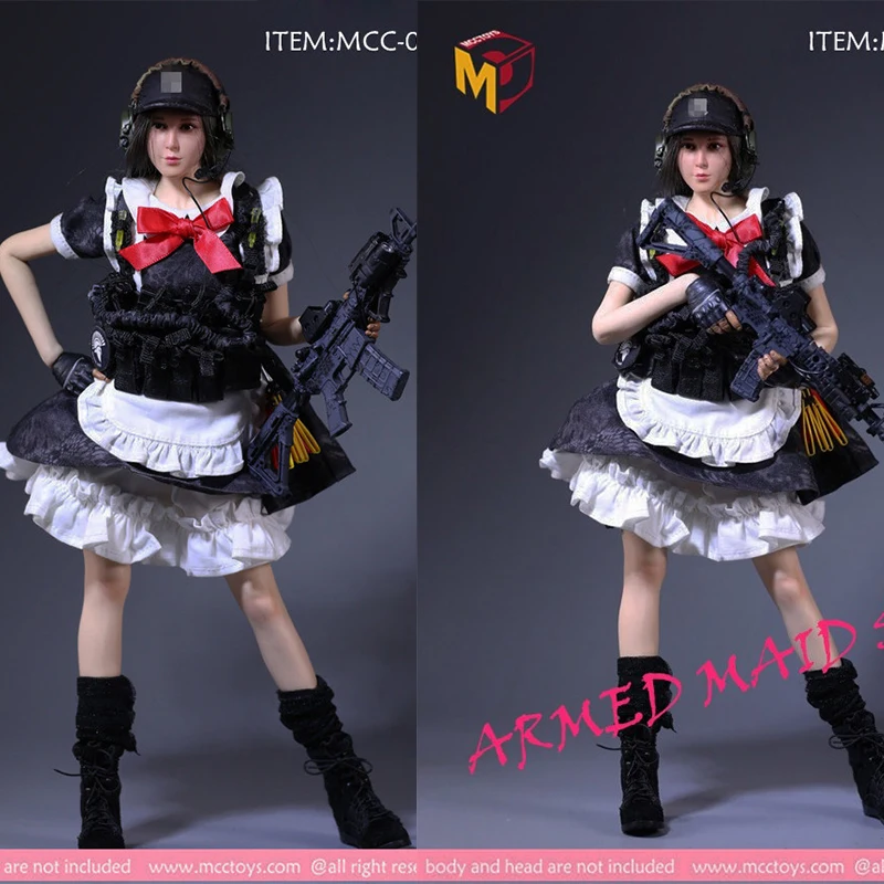 

In stock MCCTOYS 1/6 black python pattern camouflage armed maid suit special maid MCC-003 12 inch female doll available