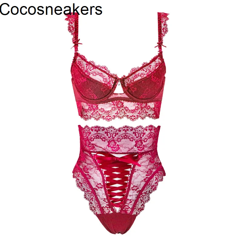 

lace bra women's small chest is large, gathered adjusted, closed breast, top Tommy shoulder sexy bra set