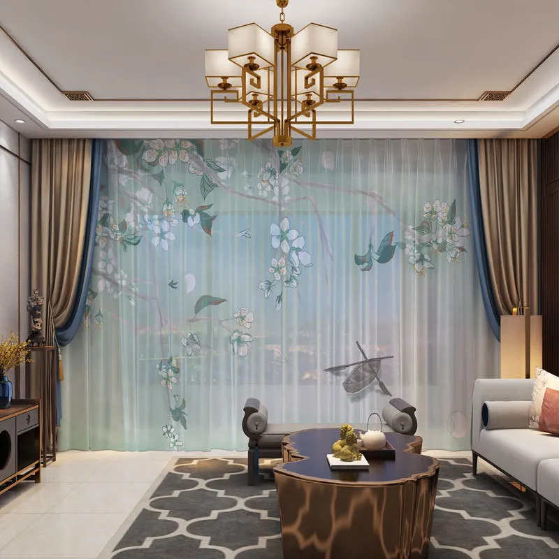 

Beautiful scenery Prints Decoration Curtains Room 3d Window Curtains For Living Room Floral 3D Customized