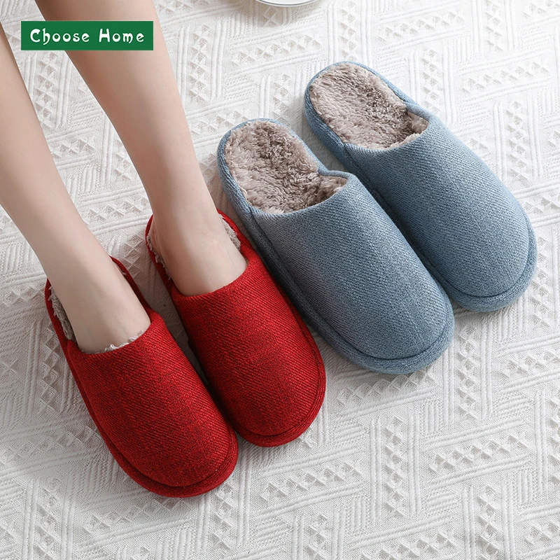 

Женские тапочки; Зимние хлопковые мужские домашние меховые тапочки; Удобная флисовая домашняя теплая обувь для женщин; Модная меховая пара ...