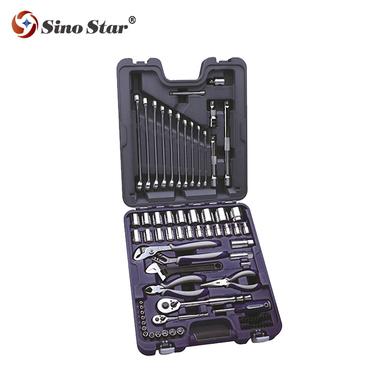 

Профессиональный ящик для ручных инструментов BLPGSSCM78, 1/4 дюйма, 1/2 дюйма, 78 шт., набор механических инструментов